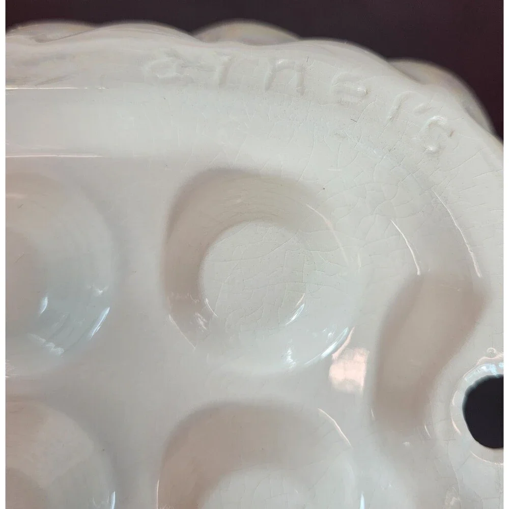 Vintage Opalescent Ceramic 6 Compartment Lipstick Holder